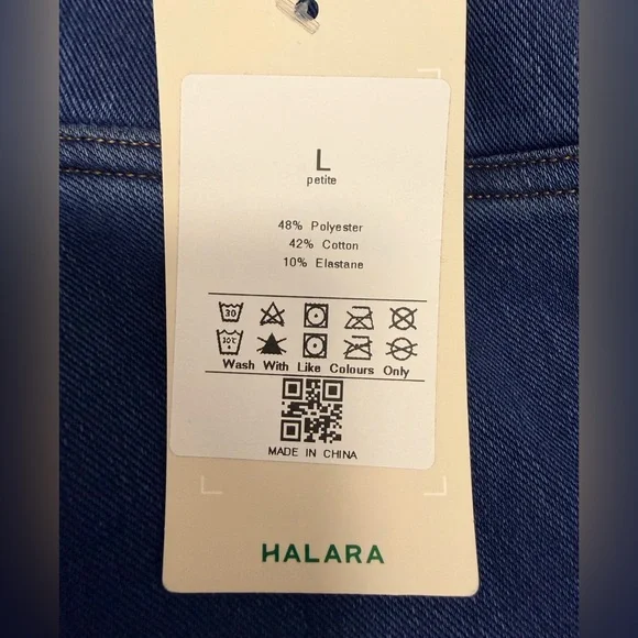 Halara NWT Pull-On Flare Jeans High Rise Stretch Denim Large Petite - Picture 4 of 5